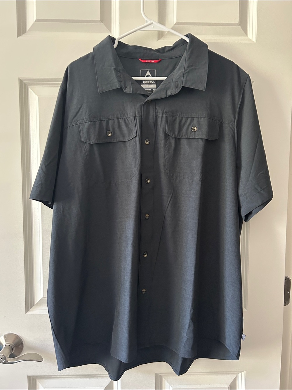 Gerry Weber Men's Short-Sleeve Button-Down Shirt in Charcoal